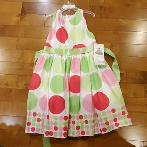 Rare editions sleeveless polka dot dress size 6X